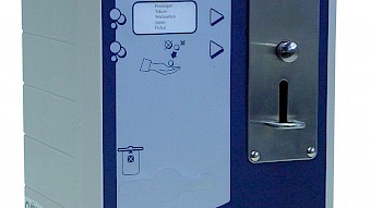 Muntautomaat met waterslot